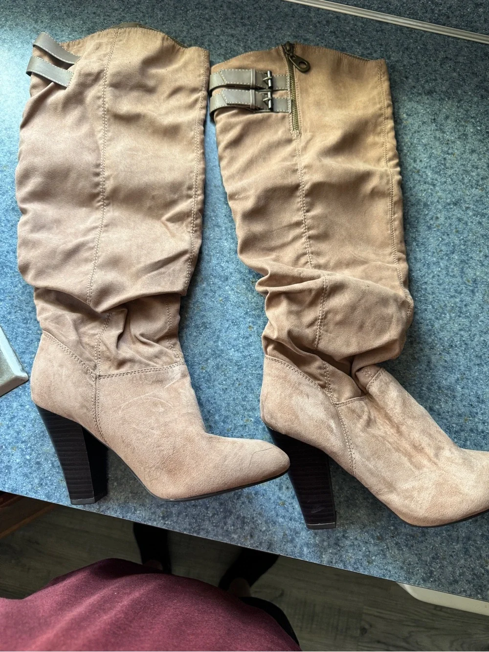 Women's Tall Slouchy Knee-High Boots in Tan